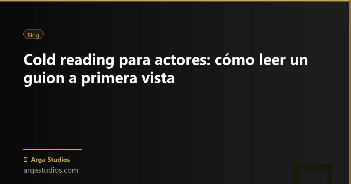 Actor en España trabajando en: cold reading actor