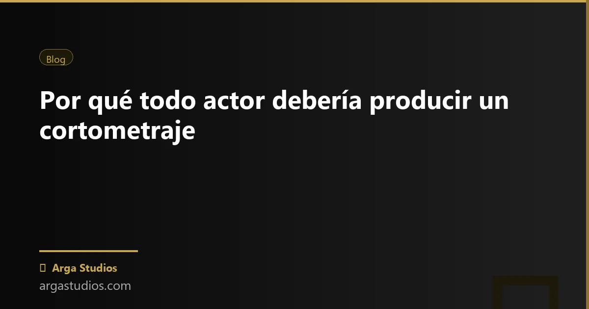 Actor en España trabajando en: cortometraje producir actor
