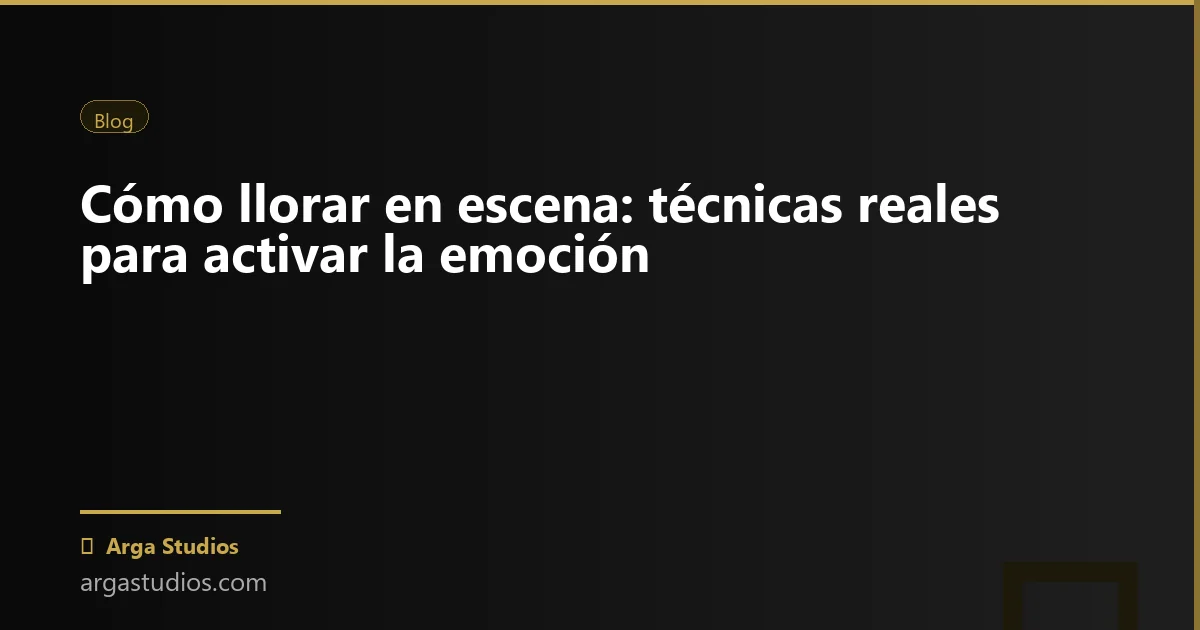 Actor en España trabajando en: llorar escena actor