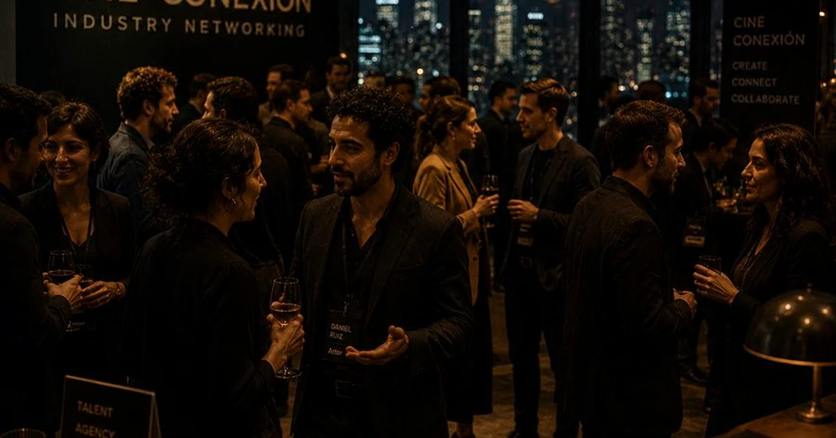 Actores haciendo networking profesional en la industria audiovisual espanola