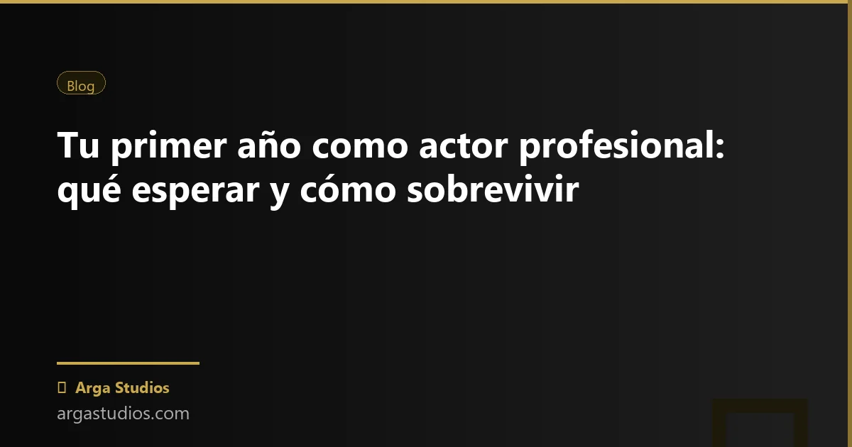 Actor en España trabajando en: primer ano actor profesional