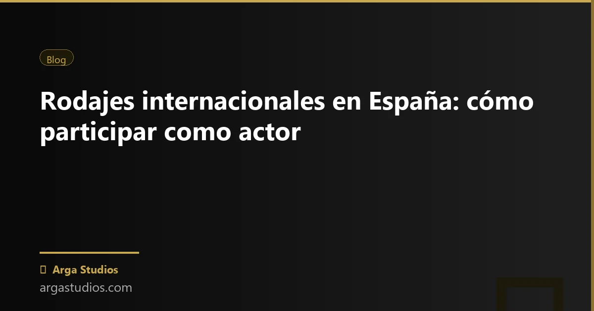 Actor en España trabajando en: rodajes internacionales espana
