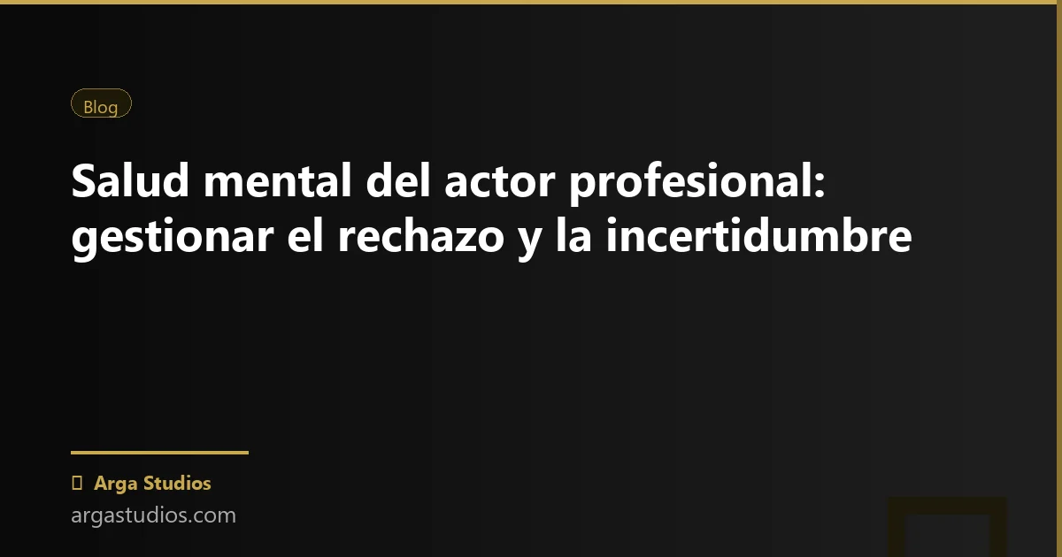 Actor en España trabajando en: salud mental actor profesional